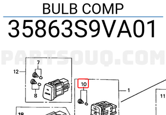 Honda 35863S9VA01 BULB COMP