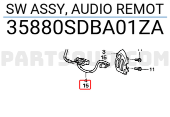 Honda 35880SDBA01ZA SW ASSY, AUDIO REMOT