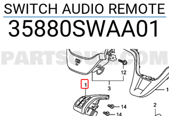 Honda 35880SWAA01 SWITCH AUDIO REMOTE