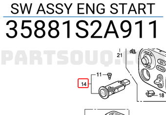 Honda 35881S2A911 SW ASSY ENG START