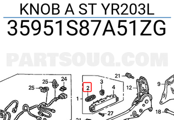 Honda 35951S87A51ZG KNOB A ST YR203L