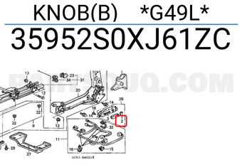 Honda 35952S0XJ61ZC KNOB(B) *G49L*