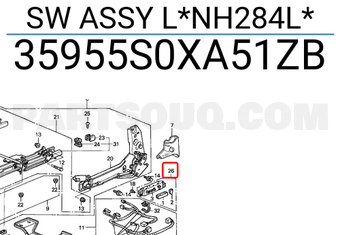 Honda 35955S0XA51ZB SW ASSY L*NH284L*