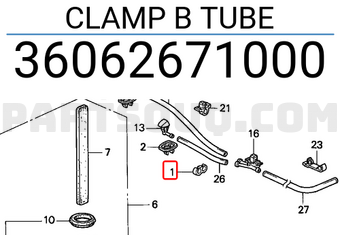 Honda 36062671000 CLAMP B TUBE