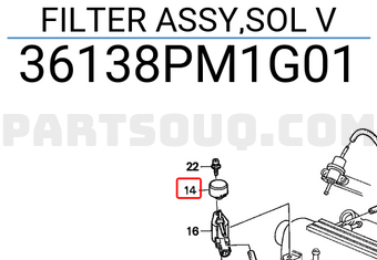 Honda 36138PM1G01 FILTER ASSY,SOL V