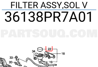 Honda 36138PR7A01 FILTER ASSY,SOL V