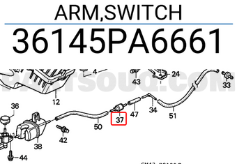 Honda 36145PA6661 ARM,SWITCH