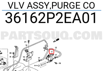 Honda 36162P2EA01 VLV ASSY,PURGE CO