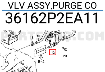 Honda 36162P2EA11 VLV ASSY,PURGE CO