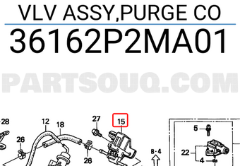 Honda 36162P2MA01 VLV ASSY,PURGE CO
