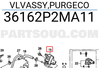 Honda 36162P2MA11 VLVASSY,PURGECO