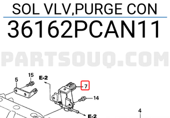 Honda 36162PCAN11 SOL VLV,PURGE CON