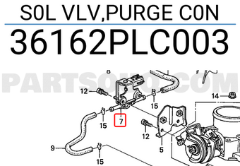 Honda 36162PLC003 S0L VLV,PURGE C0N