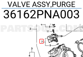 Honda 36162PNA003 VALVE ASSY,PURGE