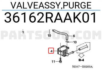 Honda 36162RAAK01 VALVEASSY,PURGE