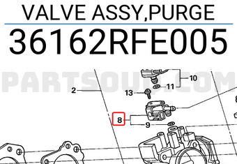 Honda 36162RFE005 VALVE ASSY,PURGE