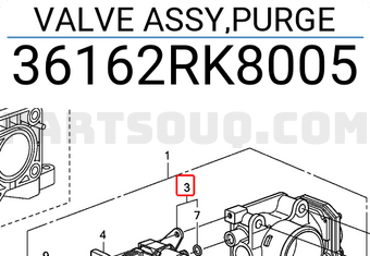 Honda 36162RK8005 VALVE ASSY,PURGE