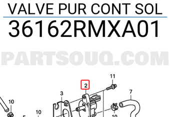 Honda 36162RMXA01 VALVE PUR CONT SOL