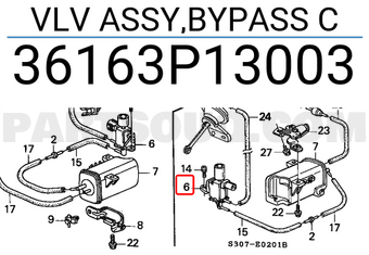 Honda 36163P13003 VLV ASSY,BYPASS C