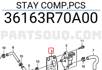 Honda 36163R70A00 STAY COMP,PCS