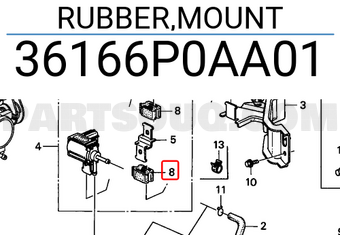 Honda 36166P0AA01 RUBBER,MOUNT