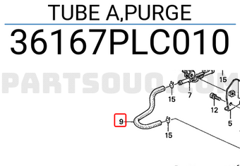 Honda 36167PLC010 TUBE A,PURGE
