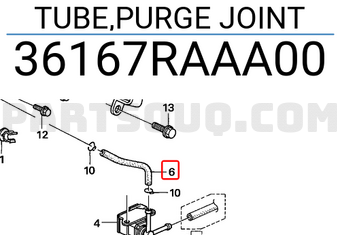Honda 36167RAAA00 TUBE,PURGE JOINT