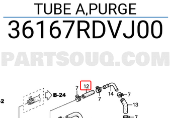 Honda 36167RDVJ00 TUBE A,PURGE