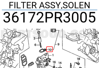 Honda 36172PR3005 FILTER ASSY,SOLEN