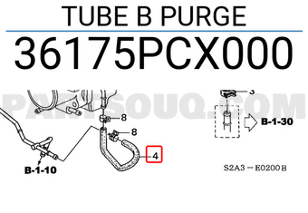 Honda 36175PCX000 TUBE B PURGE