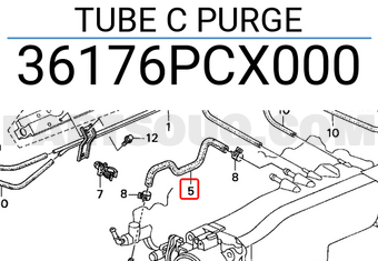 Honda 36176PCX000 TUBE C PURGE