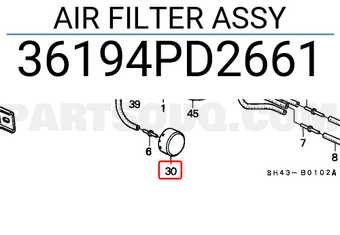 Honda 36194PD2661 AIR FILTER ASSY