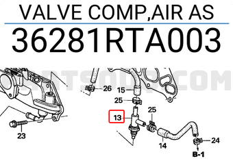 Honda 36281RTA003 VALVE COMP,AIR AS