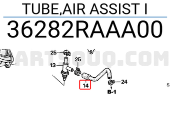 Honda 36282RAAA00 TUBE,AIR ASSIST I
