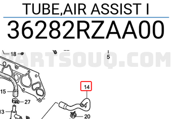 Honda 36282RZAA00 TUBE,AIR ASSIST I