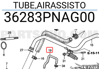 Honda 36283PNAG00 TUBE,AIRASSISTO