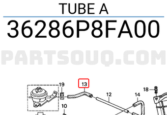 Honda 36286P8FA00 TUBE A