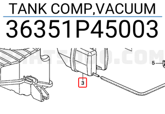 Honda 36351P45003 TANK COMP,VACUUM