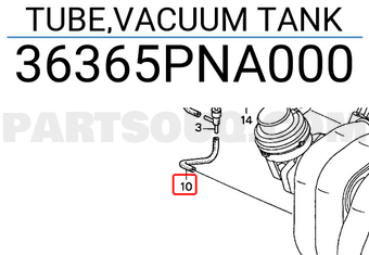 Honda 36365PNA000 TUBE,VACUUM TANK