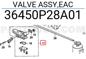 Honda 36450P28A01 VALVE ASSY,EAC