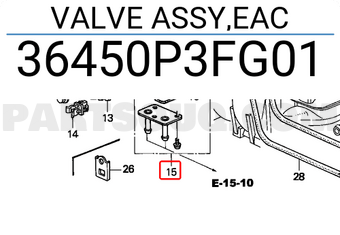 Honda 36450P3FG01 VALVE ASSY,EAC