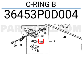 Honda 36453P0D004 O-RING B
