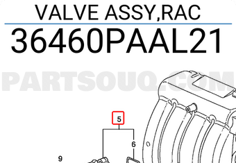 Honda 36460PAAL21 VALVE ASSY,RAC