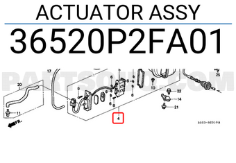 Honda 36520P2FA01 ACTUATOR ASSY