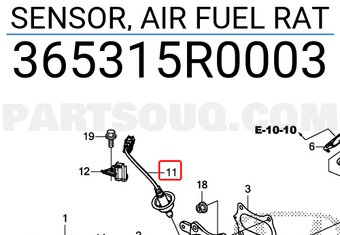 Honda 365315R0003 SENSOR, AIR FUEL RAT