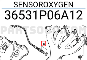 Honda 36531P06A12 SENSOROXYGEN