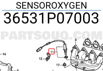 Honda 36531P07003 SENSOROXYGEN