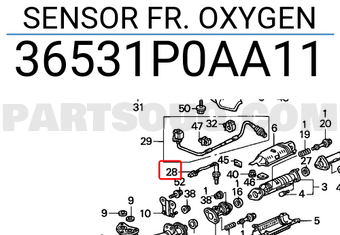 Honda 36531P0AA11 SENSOR FR. OXYGEN