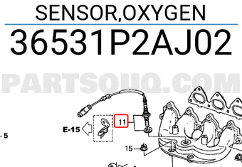 Honda 36531P2AJ02 SENSOR,OXYGEN