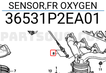 Honda 36531P2EA01 SENSOR,FR OXYGEN